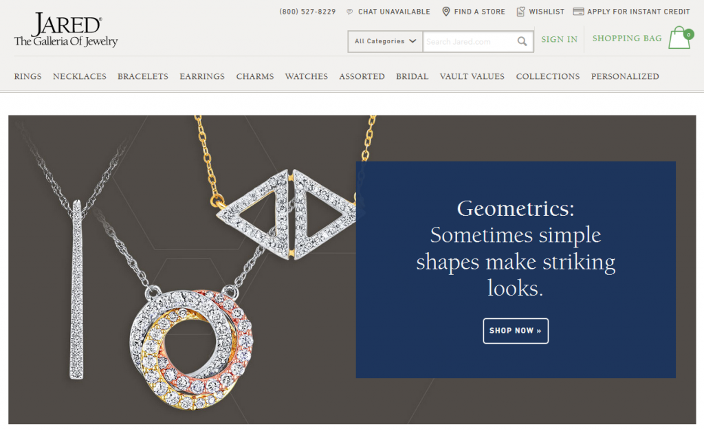 Jared Jewelers Homepage