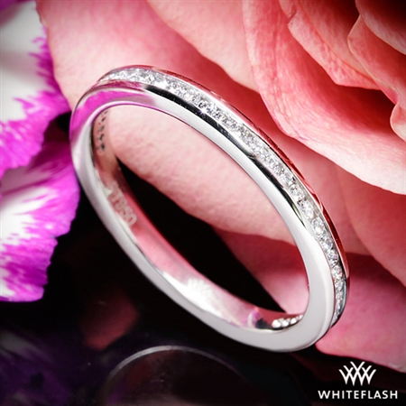 Whiteflash Platinum Honey Channel-Set Diamond Wedding Ring