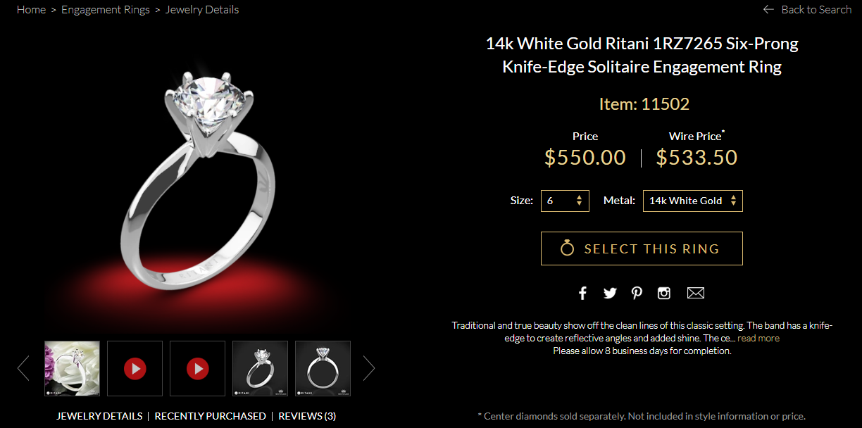 Ritani 1RZ7265 Solitaire Engagement Ring - Whiteflash - 4021_ - www.whiteflash.com
