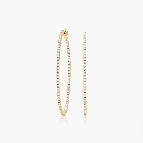14K Yellow Gold Inside Out Round Hoops available at James Allen