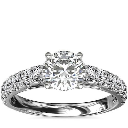 Riviera Cathedral Pavé Diamond Engagement Ring