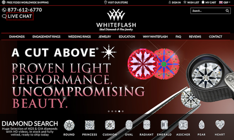 Whiteflash homepage