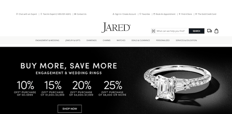 jared jewelers homepage