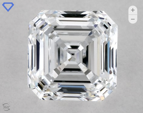 E VS1 Lab-Created 1.10 Carat Asscher Diamond from James Allen