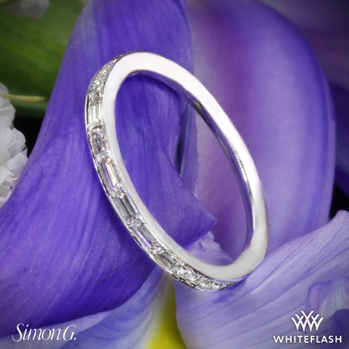 18k White Gold Simon G. MR2220 Duchess Diamond Wedding Ring