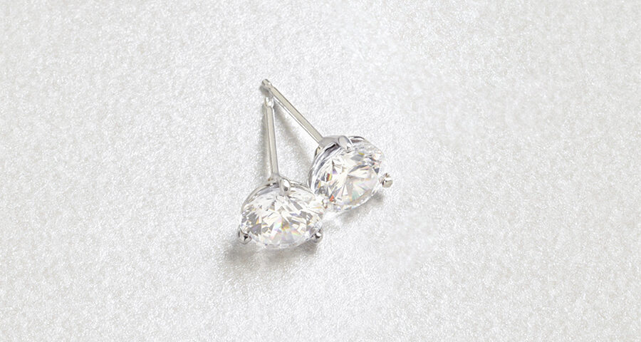 Diamond Earrings on a white background