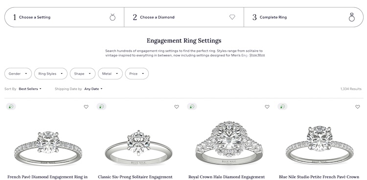 Blue Nile Engagement Rings Page