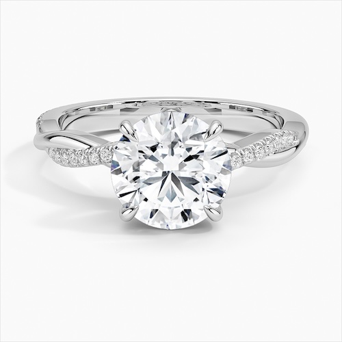 Petite Twisted Vine Diamond Engagement Ring