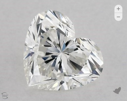 1.01 Carat H SI1 Heart Diamond from James Allen