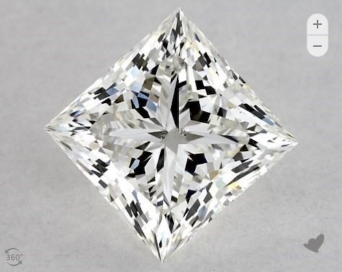 A 1 Carat H SI1 Ideal Cut Princess Diamond from James Allen