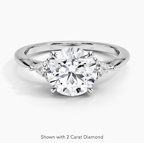 Trillion Cut Three Stone Diamond Engagement Ring