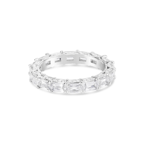 Tacori Platinum Emerald Cut Diamond Triple Cut Eternity Band