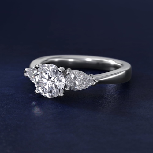 Classic Pear Shaped Diamond Engagement Ring in Platinum