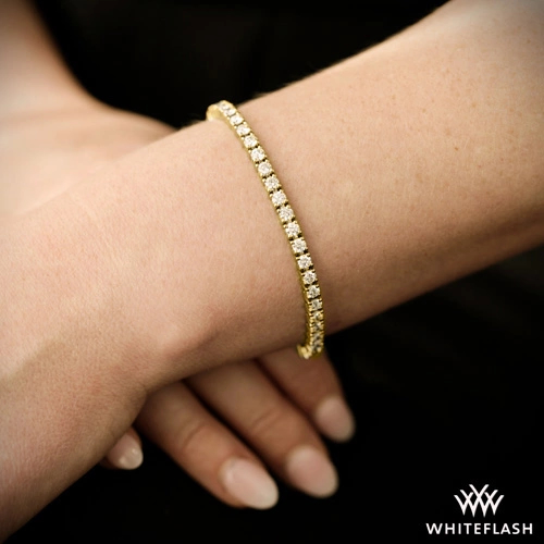 3.00ctw 14k Yellow Gold Four-Prong Classic Lab Created Diamond Tennis Bracelet