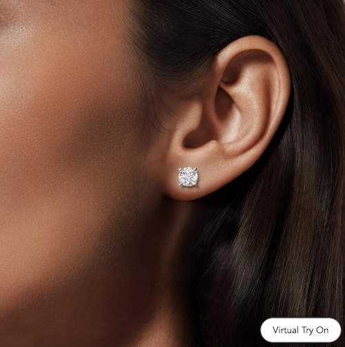 Perfect 4-Prong Certified Lab Diamond Stud Earrings (2 ct. tw.) in 18K White Gold